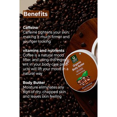 Organic Harvest Coffee Body Butter Cream for Women, Deep Moisturizing Cream for Dry Face & Body Skin, Sulphates & Parabens Free 100 gm - Shower Gels & Body Wash