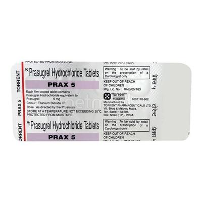 Prax 5mg Tablet 10'S - Blood Clot-Ant