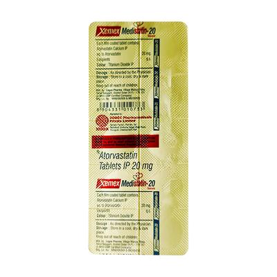 MEDISTATIN 20 Tablet 10's - High Cholesterol-Dys