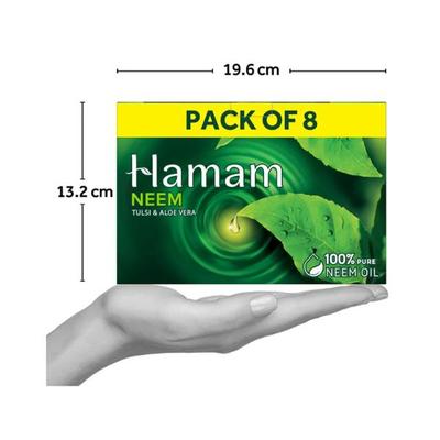 Hamam Neem Tulsi & Aloe Vera Soap (Pack Of 8) 1200 gm - Soaps