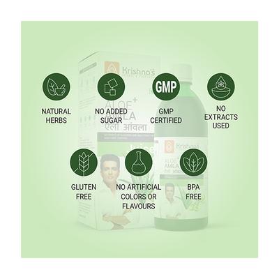 Krishna's Herbal & Ayurveda Aloe+Amla Juice 500 ml - Ayurvedic Juices