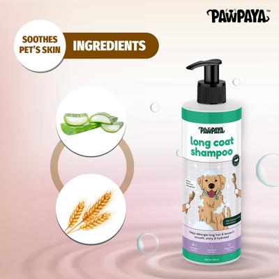 Pawpaya Long Coat Shampoo New 250 ml - Pet Grooming
