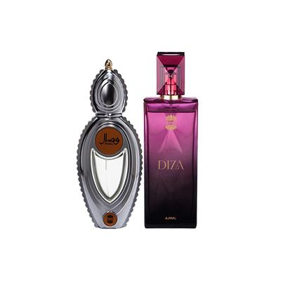 Ajmal Wisal EDP Floral Musky Perfume And Diza EDP Fruity Floral Perfume 150 ml - Women Perfumes (Edt/Edp)