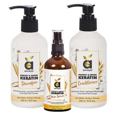 Anveya Protect & Repair Keratin Shampoo & Serum Combo 500 ml - Shampoos
