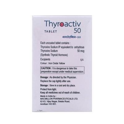 Thyroactiv 50mcg Tablet 100'S - Hypothyroidism