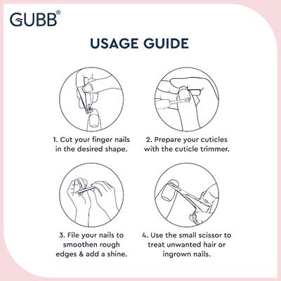 GUBB Manicure Kit with Organizer Bag - Nail Clipper, Scissor, Cuticle Trimmer & 2 Nail Filer 1's - Manicure & Pedicure Kits