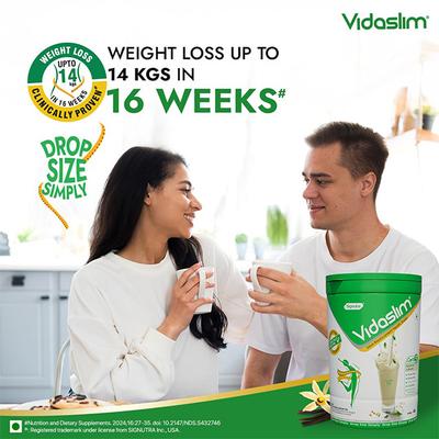 Vidaslim High Protein Meal Replacement for Weight Management Powder Jar - Vanilla Elixir Flavour 400 g - Weight Loss