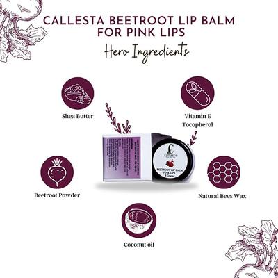 Callesta Smoker'S Choice Lip Lightening Beet Root Lip Salve for Pink Lips 8 gm - Lip Balms