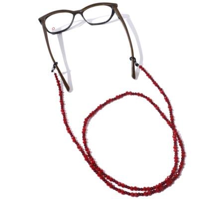 Modisch Maroon Crystal With Maroon Beads Sunglasses Chain (JC-1407) 1's - Wearables Sunglasses