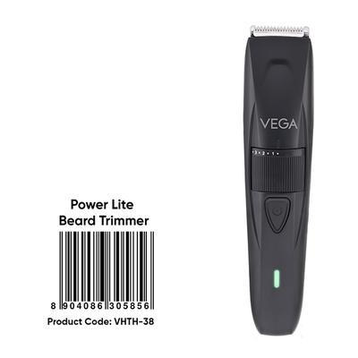Vega Power Lite Beard Trimmer For Men With 90 Min Runtime, 2 Comb Attachments, Usb Type-C, (Vhth-38) - Trimmers