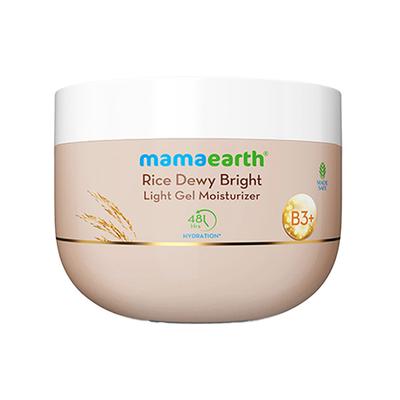 Mamaearth Rice Dewy Bright Light Gel Moisturizer with Rice Water& Niacinamide Glass-Skin Glow 200 gm - Face Moisturizers