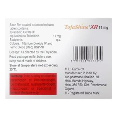 TOFASHINE XR 11mg Tablet 15's - Rheumatoid Arthritis-Dis
