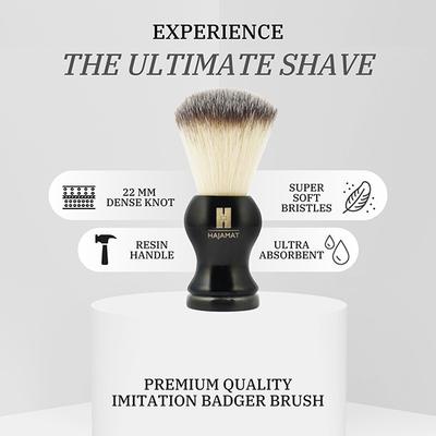 Hajamat Luxurious Black with Imitation Badger Hair Shaving Brush 1's - Shaving Brushes
