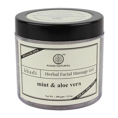 Khadi Natural Herbal Facial Massage Gel - Mint & Aloevera 100 gm - Face Gels