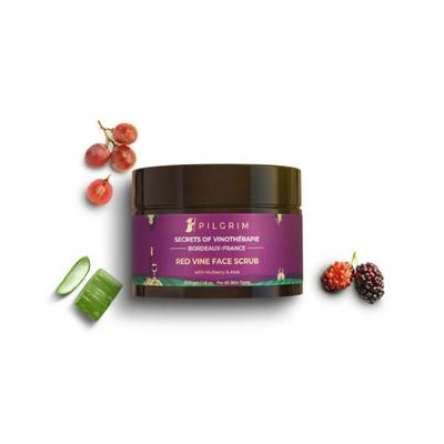 Pilgrim Red Vine Face Scrub 50 gm - Scrubs & Exfoliants
