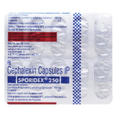 Sporidex 250mg Capsule 10'S - Bacterial Infections-Cep