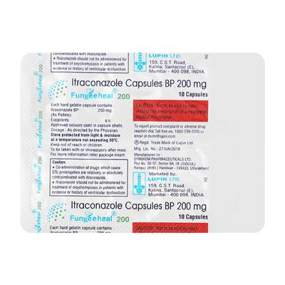 FUNGEEHEAL 200mg Capsule 10's - Fungal Infections-Anf