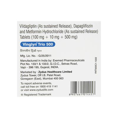 VINGLYN TRIO 500 Tablet 10's - Diabetes-Ant