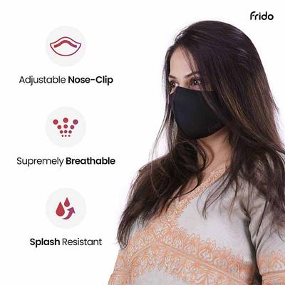 Frido Ultimate Pro Reusable Copper Face Mask (Pack of 2) (S) - Face Mask