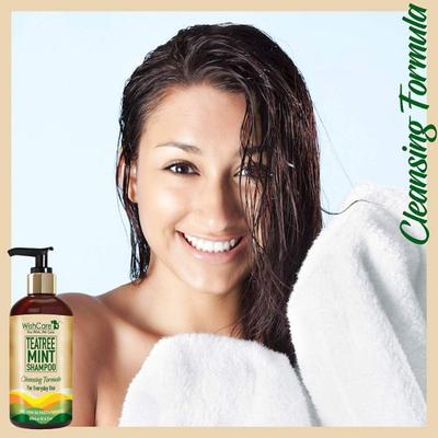 WishCare Tea Tree Mint Shampoo - Anti Dandruff Shampoo - Cleansing Formula 300 ml - Shampoos