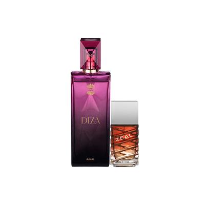 Ajmal Diza EDP Fruity Floral Perfume And Zeal EDP Aquatic Woody Perfume 200 ml - Perfumes (Edt/Edp)