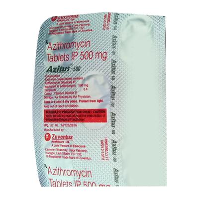 AZITUS 500 Tablet 5's - Bacterial Infections-Mac