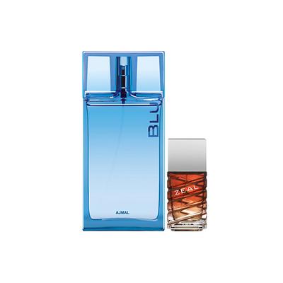 Ajmal Blu EDP Aquatic Woody Perfume And Zeal EDP Aquatic Woody Perfume 190 ml - Men Perfumes (Edt/Edp)