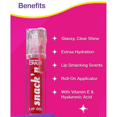 Swiss Beauty Craze Snack'n Nourishing Lip Oil, with Vitamin E and Hyaluronic Acid 4. Pumpkin Pie 4.5 ml - Lip Balms