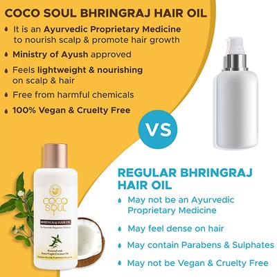 Coco Soul Bhringraj Hair Oil With Extra Virgin Coconut Oil - Makers Of Parachute Advansed 200 ml - Hair Oils