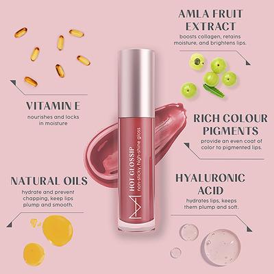 House Of Makeup Hot Glossip Non-Sticky, High-Shine Gloss - Berry Discreet 4.7 ml - Lip Glosses