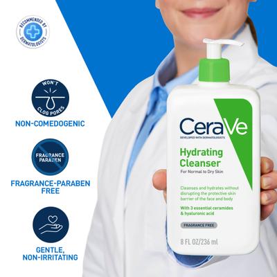 CeraVe Hydrating Cleanser For Normal To Dry Skin 236 ml - Face Wash & Cleansers