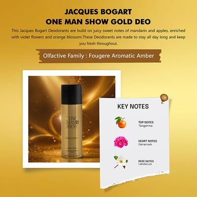 Jacques Bogart One Man Show Gold Deodorant Spray 200 ml - Deodorants/Roll-Ons