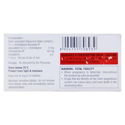 Eslo Tel 5mg Tablet 15'S - Hypertension-Ana