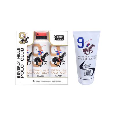 Beverly Hills Polo Club Classy Deo No.9 Trio Pack + Sports No.9 Shower Cream 3-in-1 Set For Men 675 ml 1's - Deodorants/Roll-Ons