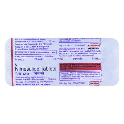 NIMZE 100 Tablet 10's - Pain relief-Nsa