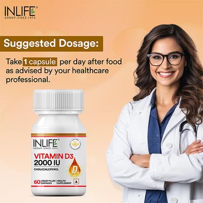 INLIFE Vitamin D3 2000 IU Capsules 60's - Multi-Vitamins
