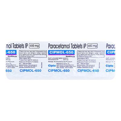 Cipmol 650mg Tablet 10'S - Fever-Ana