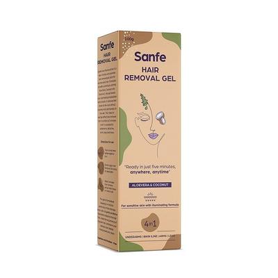 Sanfe Hair Removal Gel - Aloevera & Coconut 100 gm - Shaving & Hair Removal