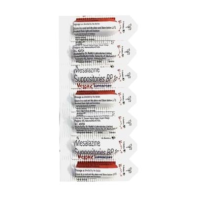VEGAZ 1g Suppositories 7's - Ulcerative Colitis/Bowel Inflammatory Disease-GIT