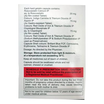 Roslaren AC 20 Capsule 10'S - Blood Clot-Ant