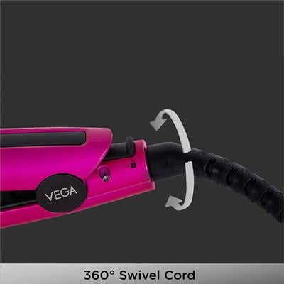 Vega Trendy Hair Straightener With Ceramic Coated Floating Plates (VHSH-16) Pink 1's - Straighteners
