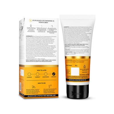 Dr. Sheth's Kesar & Kojic Acid Oil-Free Sunscreen SPF 50+ PA++++ 30 gm - Face Sunscreen
