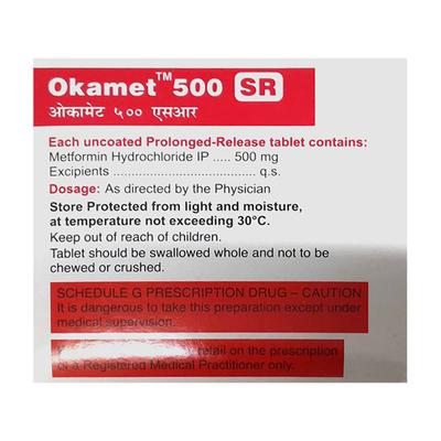 OKAMET 500 SR Tablet 15's - Diabetes-Ant