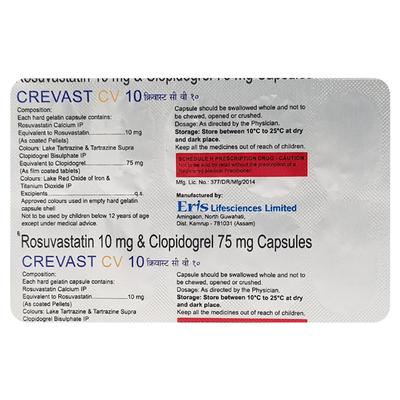 Crevast CV 10mg Capsule 10'S - Blood Clot-Ant