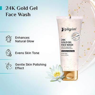 Pilgrim 24K Gold Gel Face Wash 80 ml - Face Wash & Cleansers