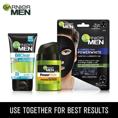 Garnier Men Oil Clear Clay D-Tox Deep Cleansing Icy Face Wash Mineral Clay+Menthol 150gm - Face Washes