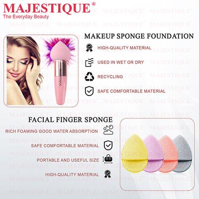 Majestique Facial Cleaning Sponge With Pointed Makeup Sponge - Color May Vary 1's - Sponges & Applicators