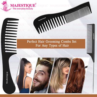 Majestique Professional Wide Comb, Tail Comb, Dresser Hair Comb for All Hair Types and Styles 1's - Hair Combs