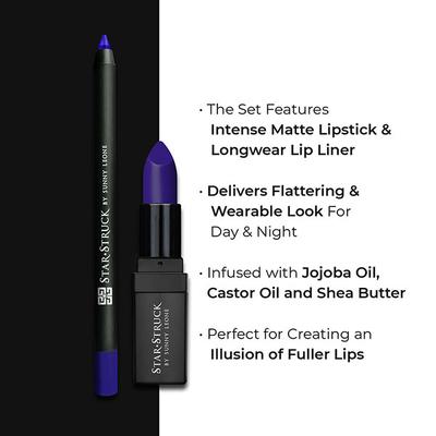 Star Struck By Sunny Leone Lip Kit (Lipstick+Liner) - Sapphire 4.2gm + 1.2gm 2's - Lipsticks
