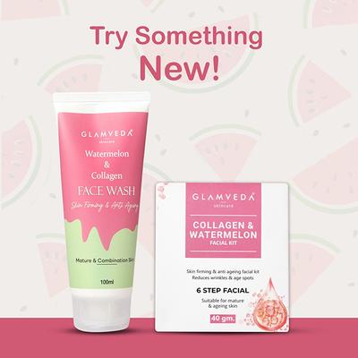 Glamveda Watermelon & Collagen Peel Firming & Anti Aging Off Mask For WomenReduces Signs Of Ageing 100 ml - Masks & Peels